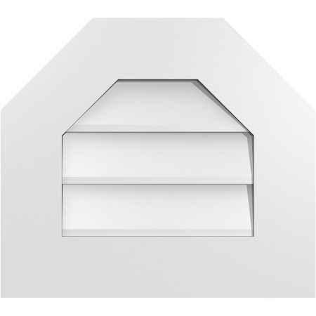 Ekena Millwork Octagonal Top Surface Mount PVC Gable Vent w/ 3-1/2"W x 1"P Standard Frame, 18"W x 16"H GVPOT18X1601SN